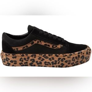 Vans old skool platform black and leopard